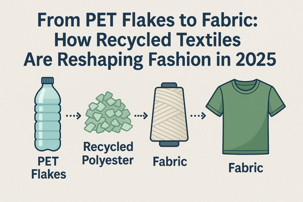PET flakes to fabric