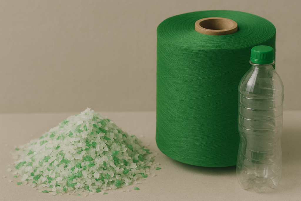rPET White & Green Flakes
