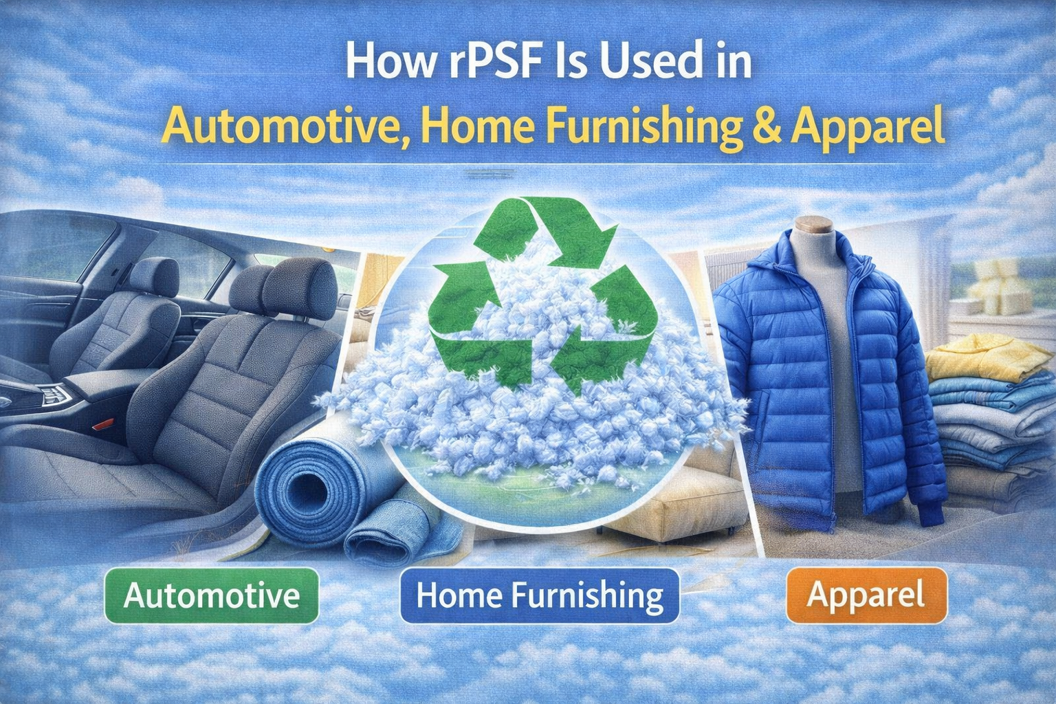 How rPSF Is Used in Automotive, Home Furnishing & Apparel Industries