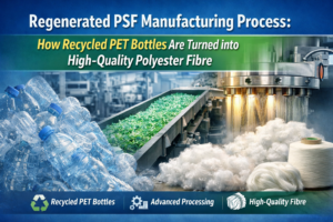 Recycled PET bottles to polyester fibre