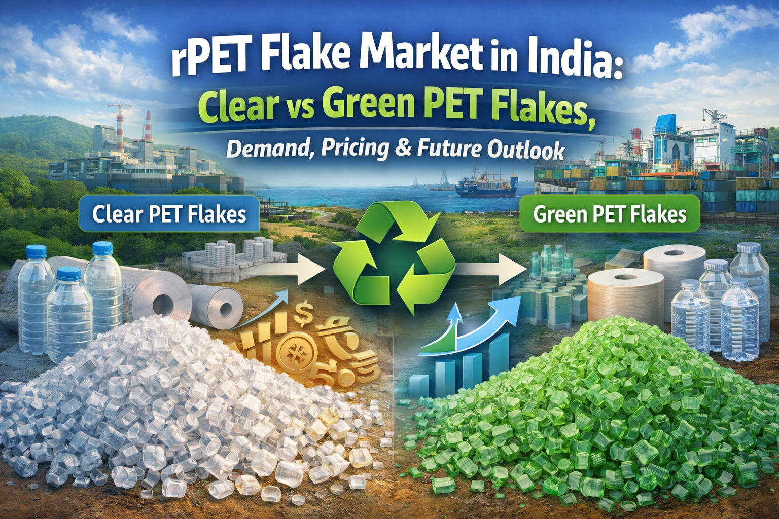 India’s rPET Flake Market: Clear vs Green PET Flakes, Demand, Pricing & Future Outlook