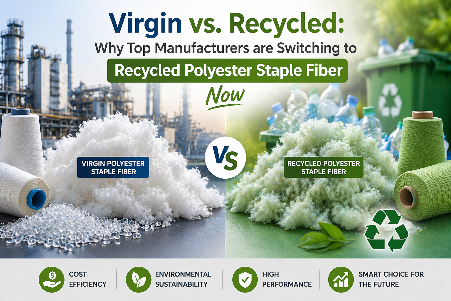 Virgin vs. Recycled: Why Top Manufacturers are Switching to Recycled Polyester Staple Fiber Now