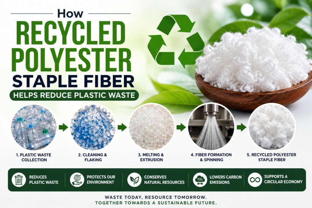 how recycled polyester staple fiber transforms PET bottle waste into valuable materials