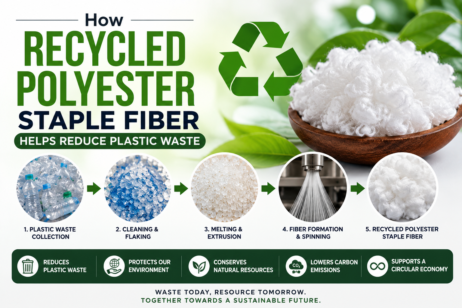 How Recycled Polyester Staple Fiber Helps Reduce Plastic Waste